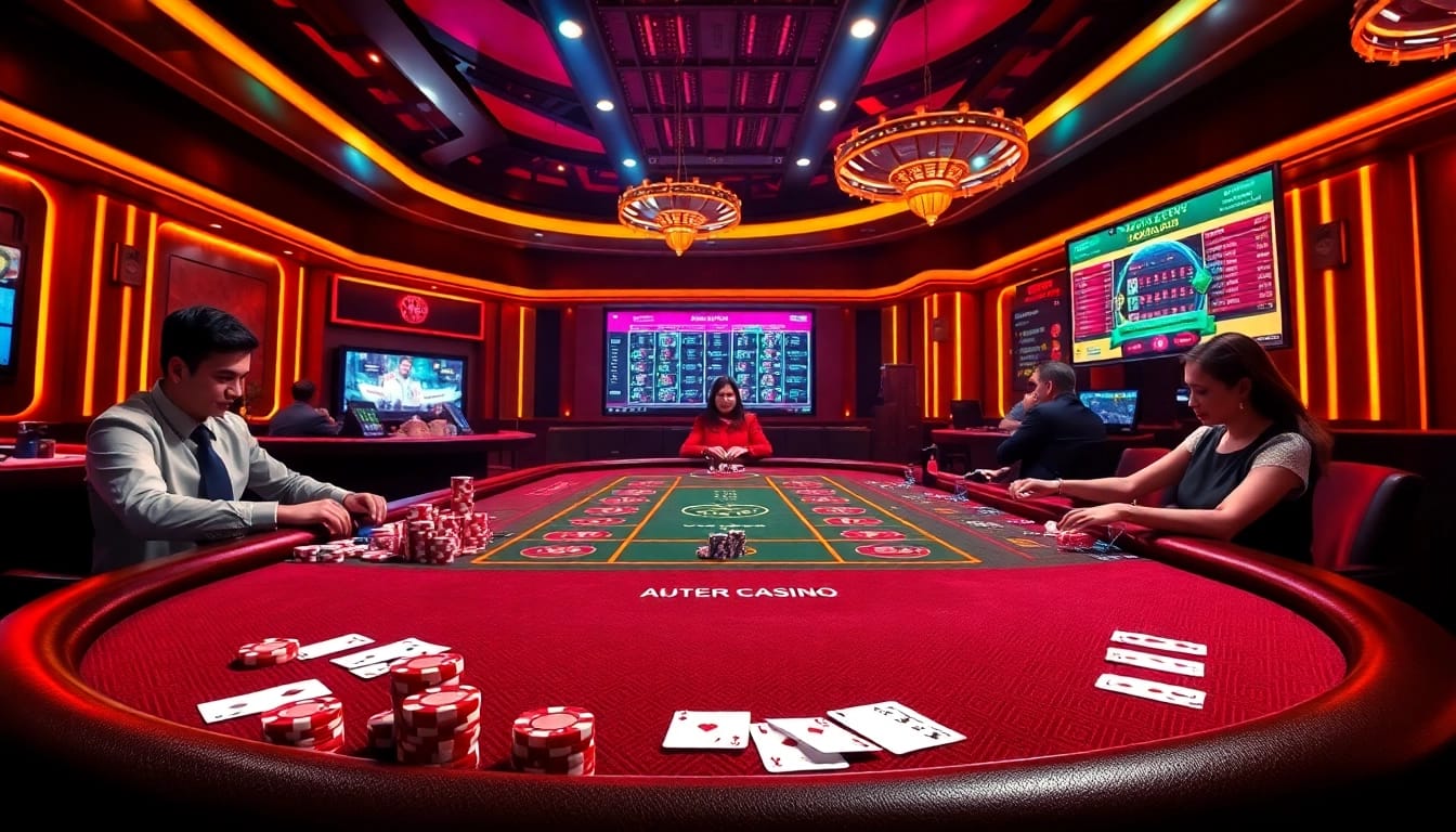 Engage in thrilling gaming action at nhà cái 33Win with professional dealers and vibrant casino elements.