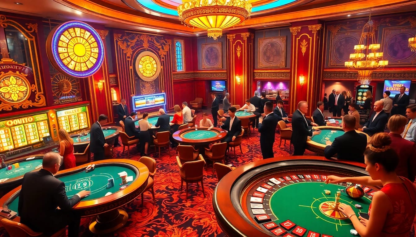 Engage in thrilling chotruyen gameplay with vibrant casino elements and luxurious tables.