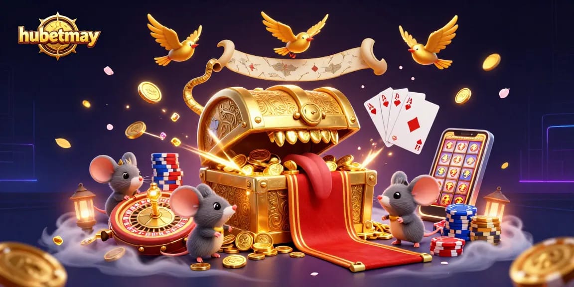 Win big with hubetmay's enchanting treasure chest charm and casino excitement.