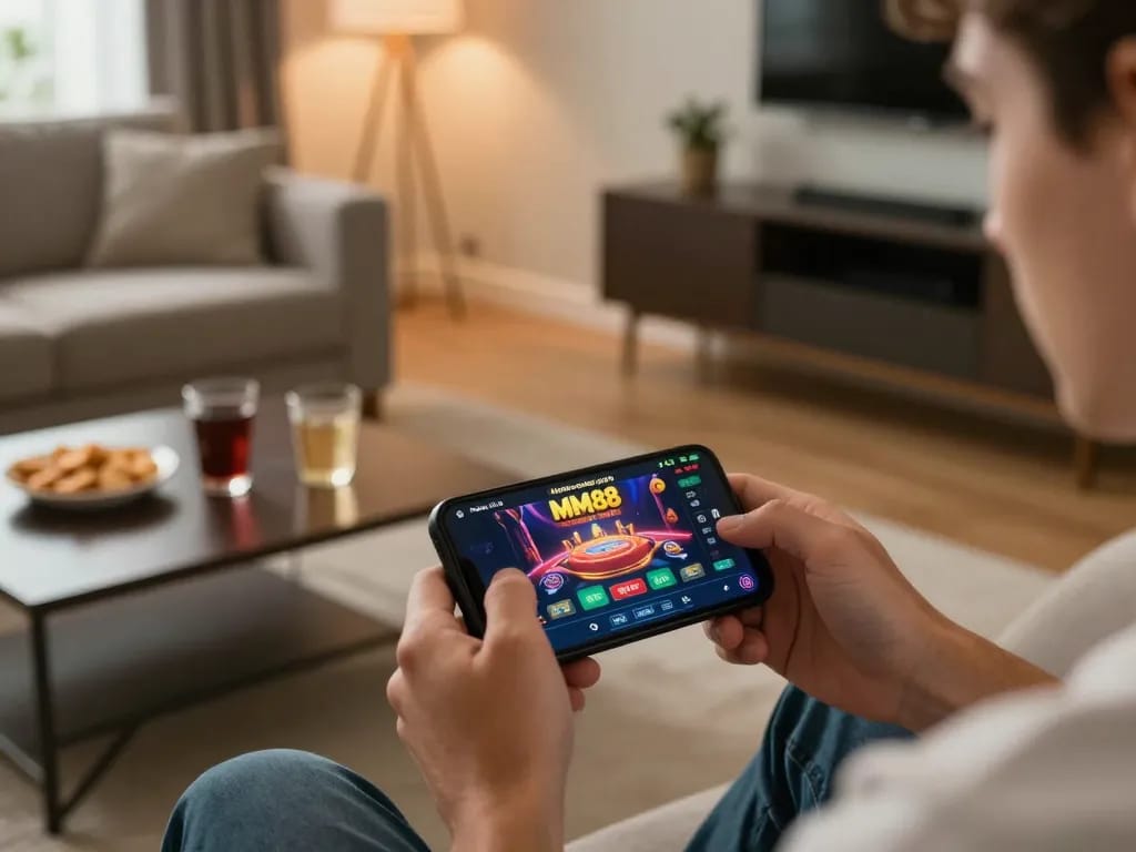 Experience thrilling online gambling with MM88 at https://mm88.london/ on your smartphone in a cozy setting