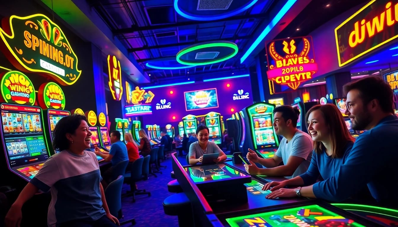 Hello88win.live users enjoying an exciting online gaming experience in a modern casino environment.