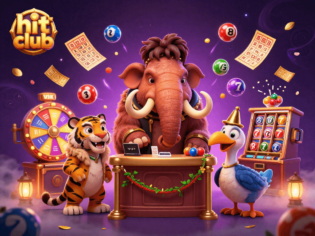 Join the hit club with vivid lottery and slot elements in an energetic casino scene.