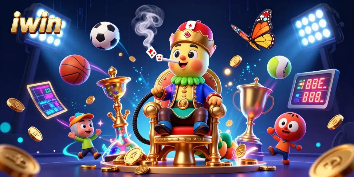 Experience iwin with a vibrant scene of a sultan caterpillar surrounded by sports gambling elements.