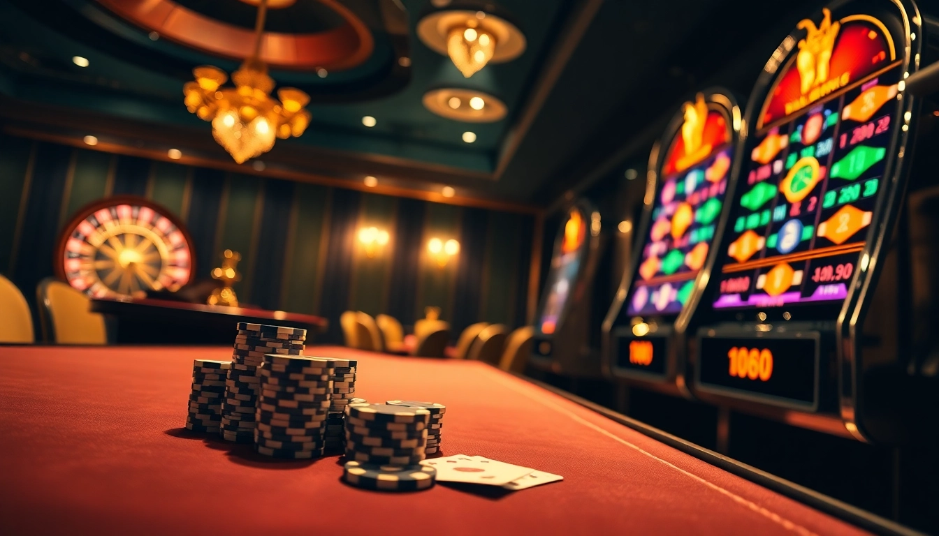 Experience the excitement of cm88 with high-stakes poker chips on a luxurious casino table.