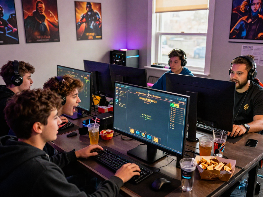 Friends engaged in an exciting online betting experience at https://five88.boats/ in a lively gaming environment.