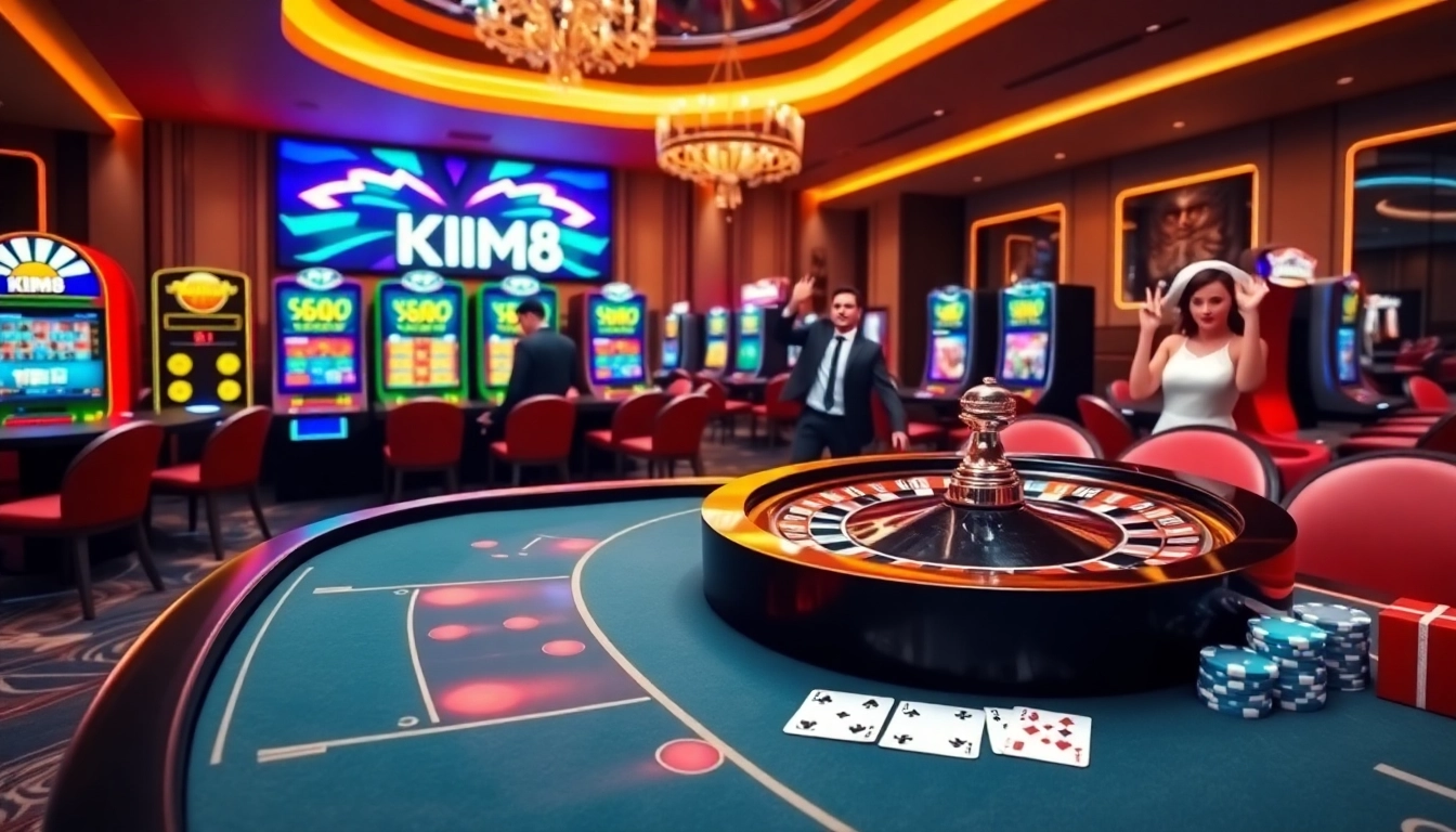 Experience the excitement of gambling with trang chủ kim88's vibrant casino scene, featuring slots and roulette.