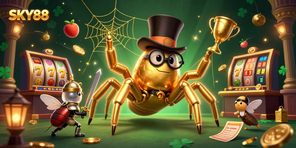 Experience thrilling wins at SKY88 with a vibrant scene showcasing dynamic slots and enchanting characters.