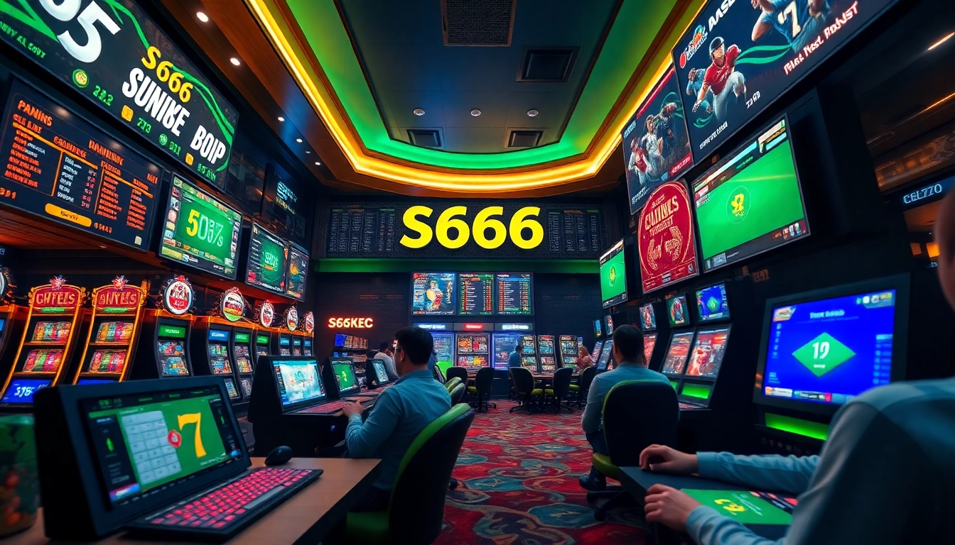 S666.nyc showcases a thrilling online betting experience with modern casino elements and vibrant game displays.