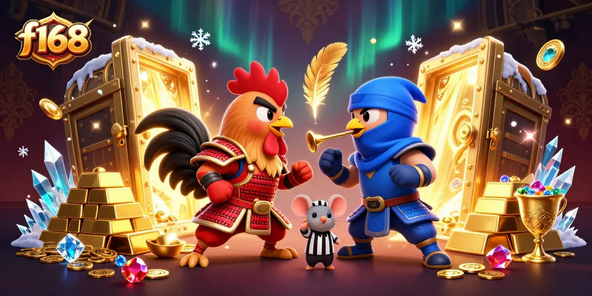 Experience an exciting standoff in f168 with colorful fighting roosters and treasure bursting forth.