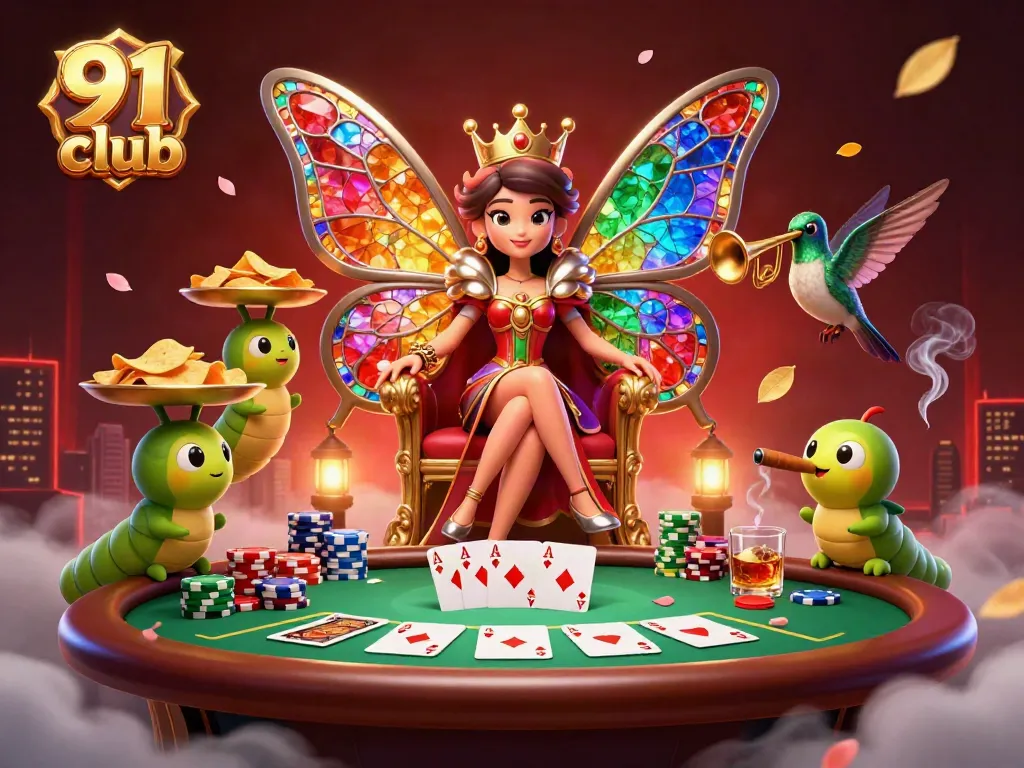 Experience thrilling gameplay at 91 club with our vibrant online casino illustration.