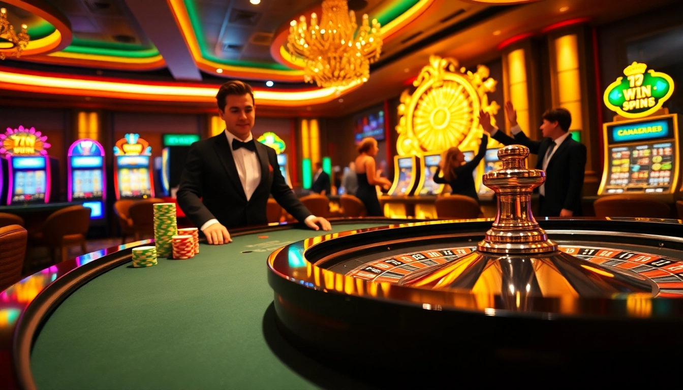 Experience the thrill of winning at 78WIN with vibrant casino tables and engaging atmosphere.