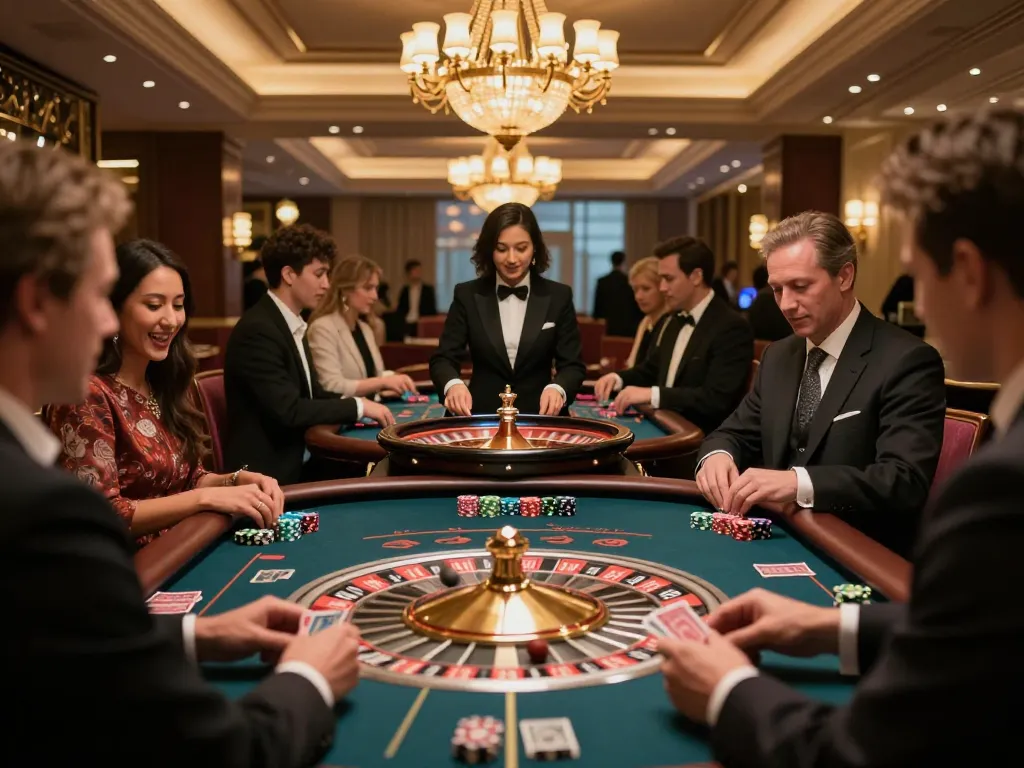 Engaging scene of roulette action at https://ga88bet.com/ with players placing bets and croupier spinning the wheel.