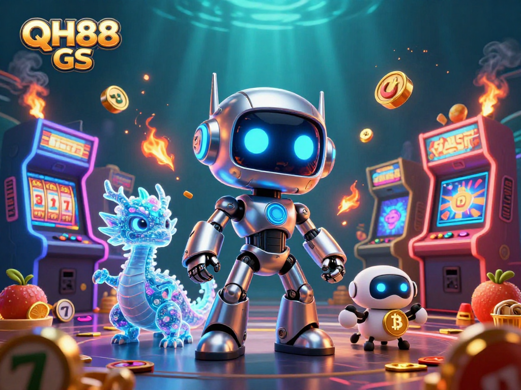 Join the excitement at QH88 GS with vibrant 3D casino characters and themes in a thrilling scene.