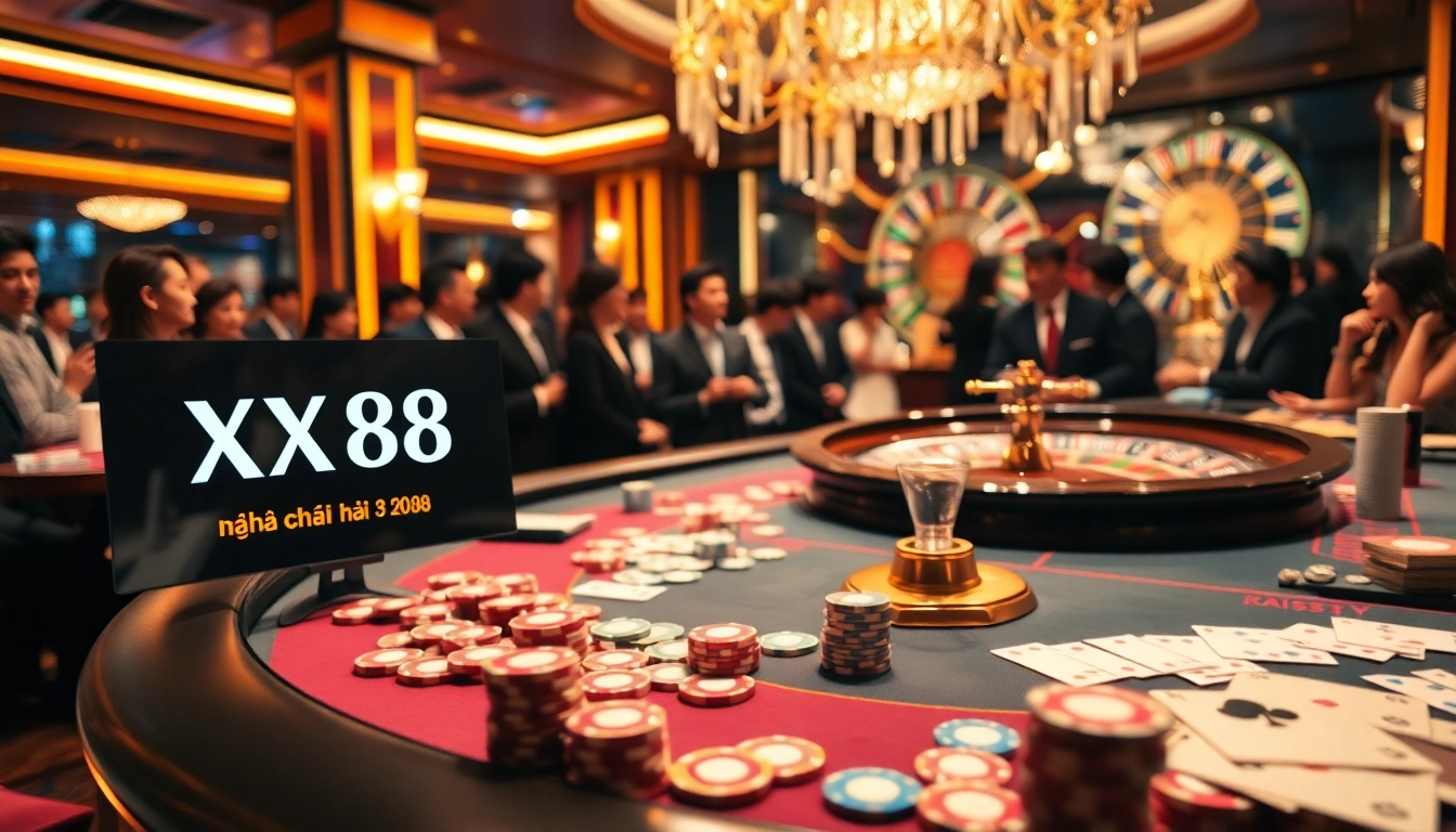 Experience top-tier gambling at nhà cái XX88 with vibrant casino games, tables, and exciting atmosphere.