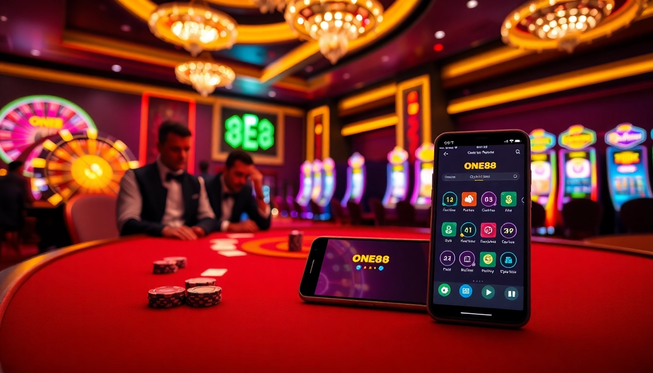 Experience the thrill of the ONE88 APP with a luxurious casino atmosphere filled with poker, roulette, and slots.