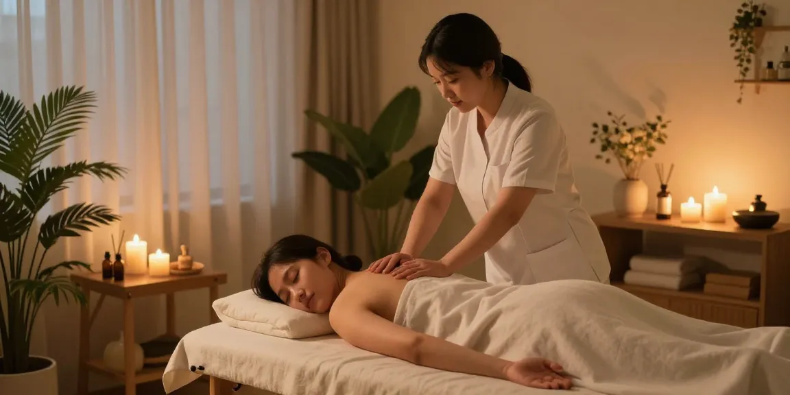 Providing a calming 용산출장마사지 treatment in a serene spa setting.
