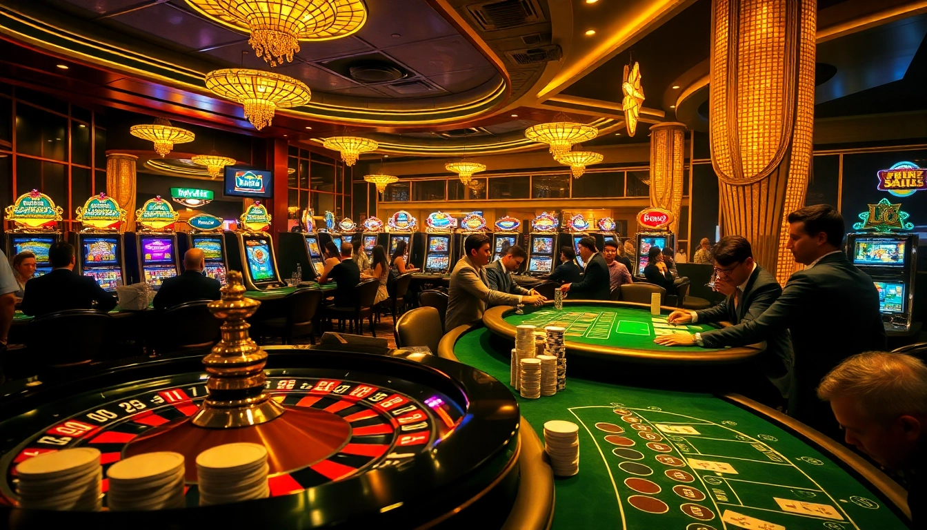 Experience the thrill of game go8 at a luxurious casino featuring poker, roulette, and slot machines.