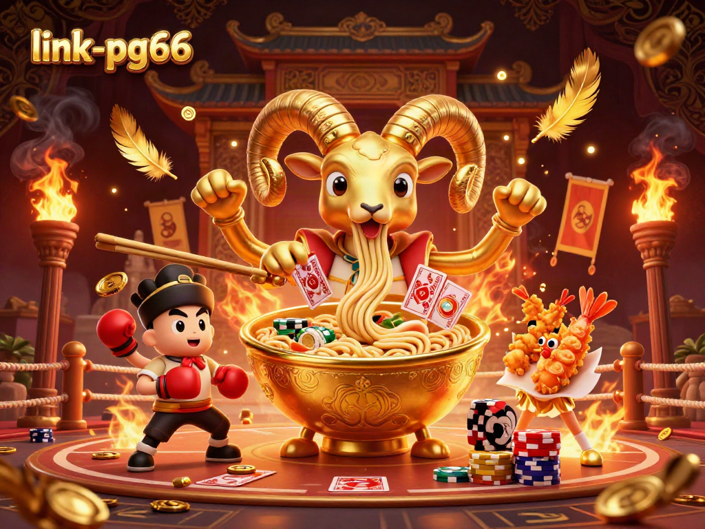 Engage in thrilling casino action at link-pg66 with a vibrant, imaginative 3D scene, showcasing dynamic gambling elements.