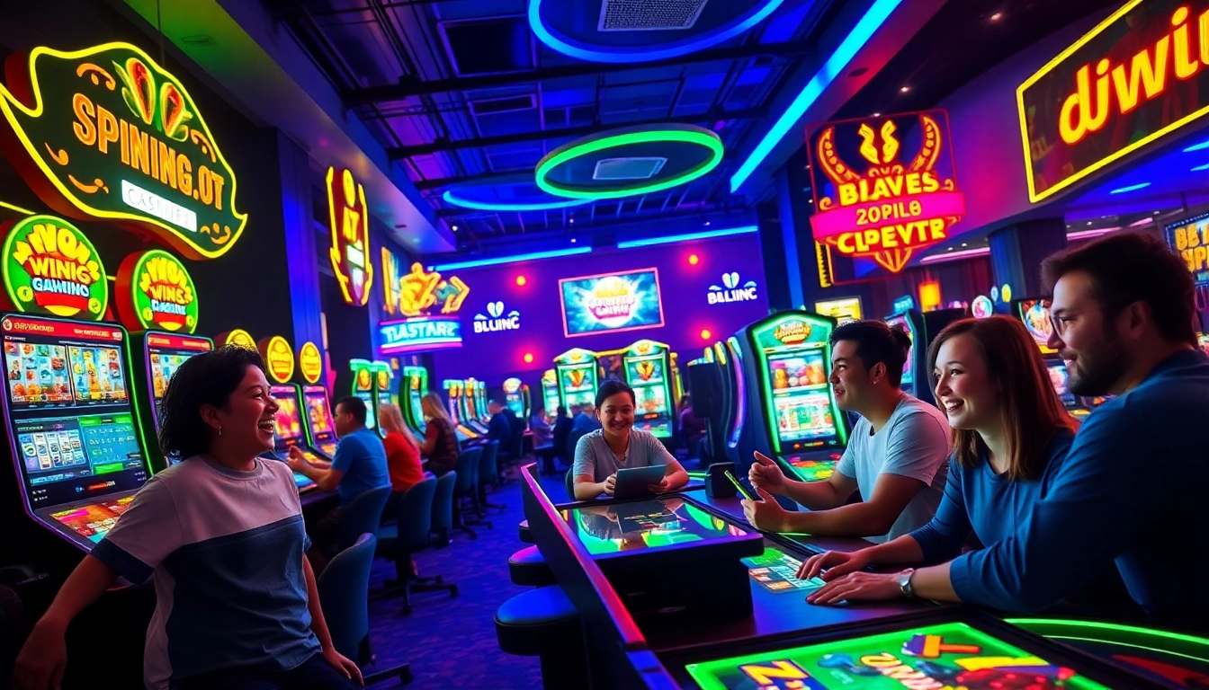 Hello88win.live users enjoying an exciting online gaming experience in a modern casino environment.