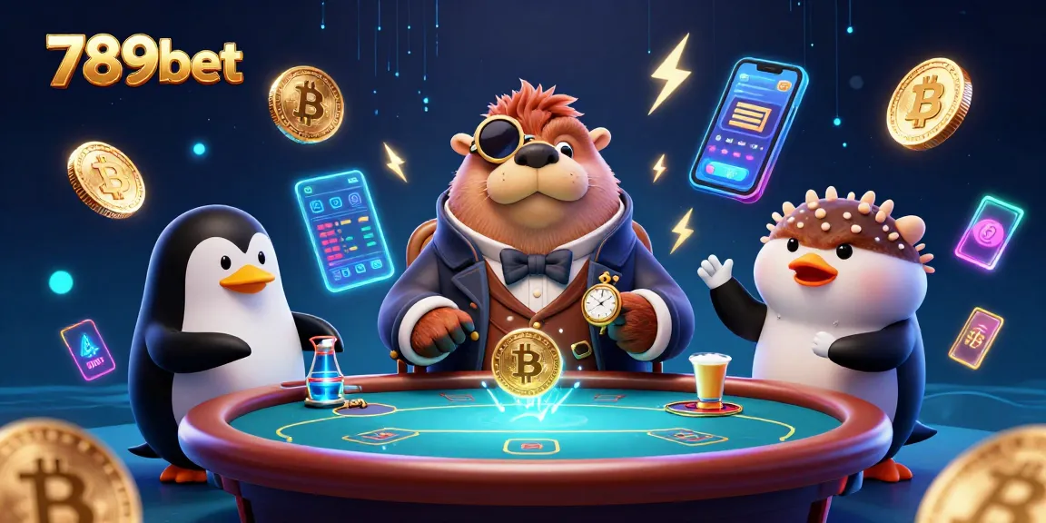 Engage with 789bet's vibrant underwater casino scene featuring a walrus and interactive digital gaming elements.