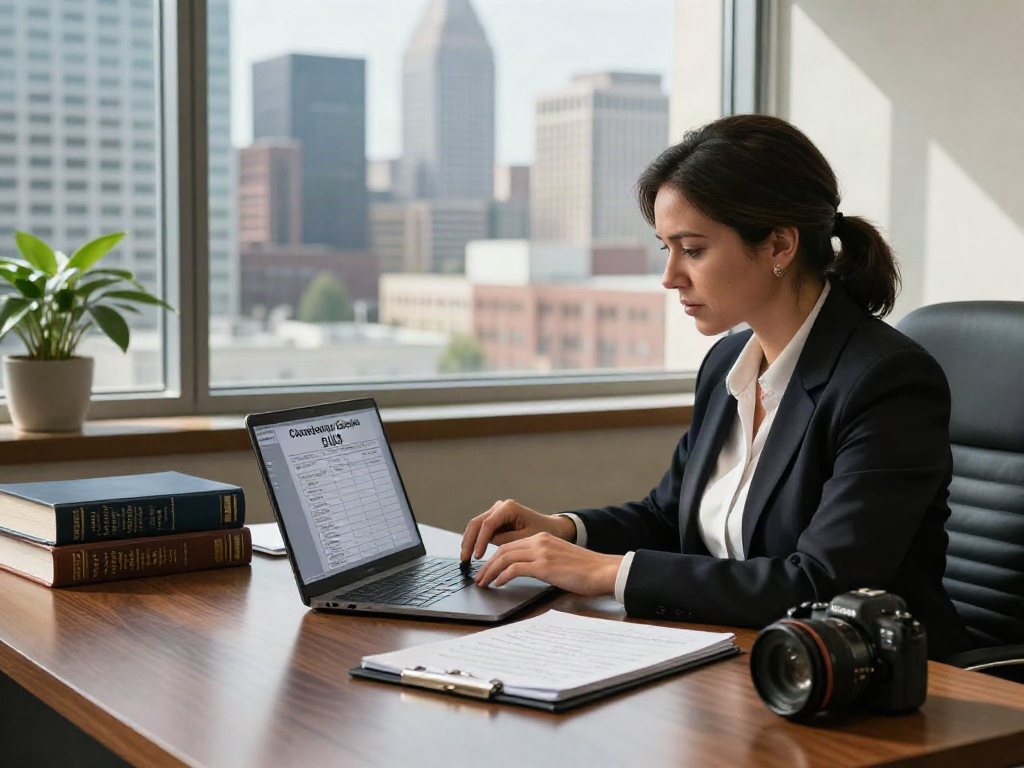 Cherokee County Georgia DUI records being reviewed by an attorney in a modern law office setting.
