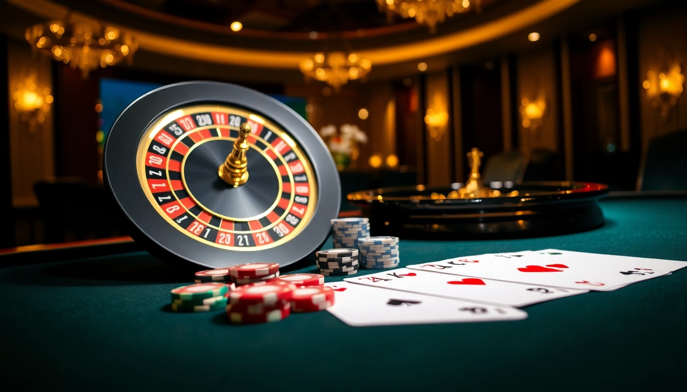 Experience an exciting game at trang chủ uk88 with vibrant casino tables and roulette wheels.