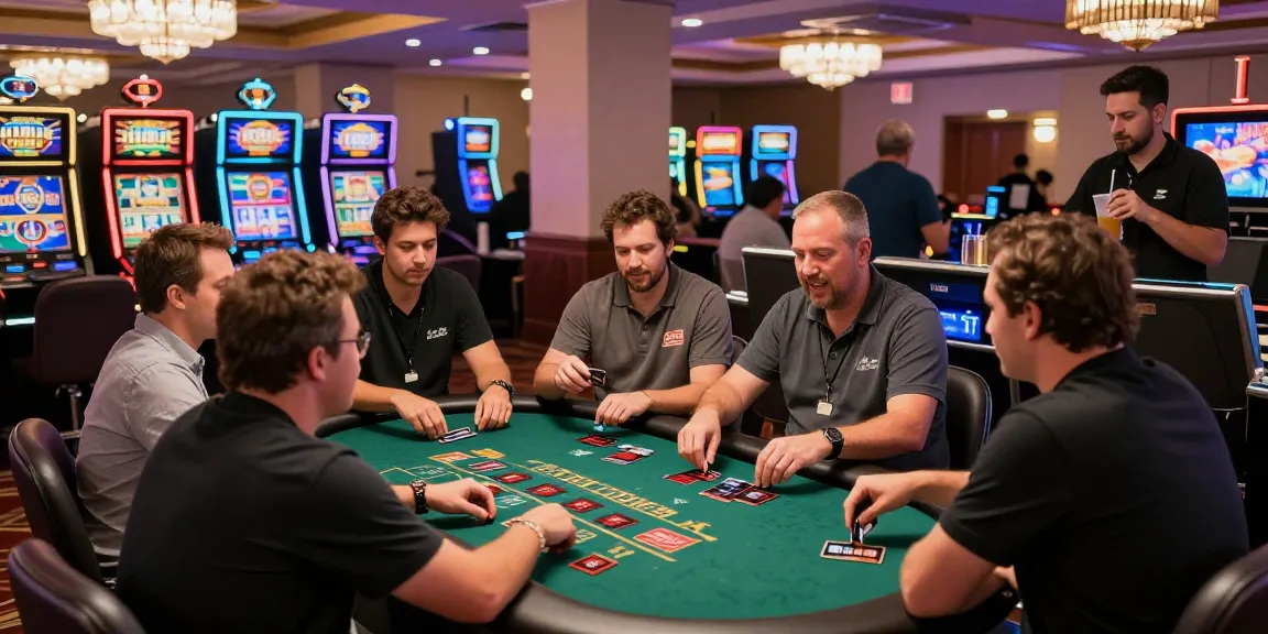 Credit card casinos in action featuring players at a blackjack table and slots, highlighting scoarch.org.uk.