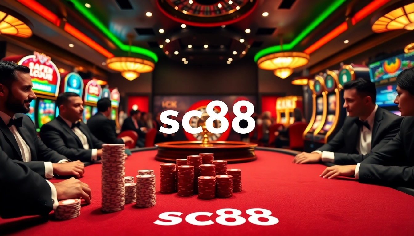 Experience the thrill of winning with sc88 at an upscale casino poker table.