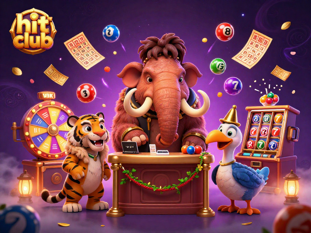 Join the hit club with vivid lottery and slot elements in an energetic casino scene.