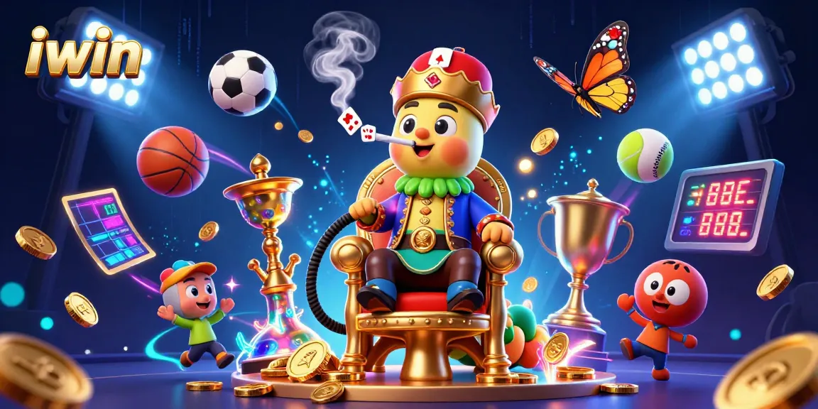 Experience iwin with a vibrant scene of a sultan caterpillar surrounded by sports gambling elements.