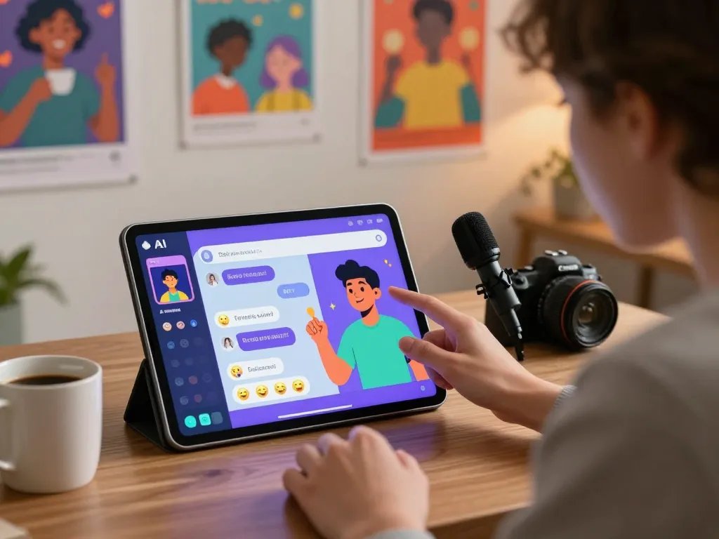 Engage with your crush on AI through interactive character chats in a dynamic digital workspace.