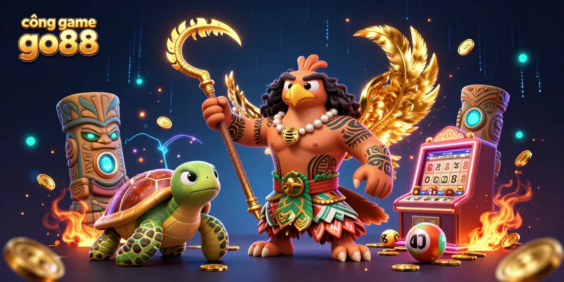 Experience thrilling gameplay at cổng game go88 amidst dynamic characters and exciting lottery visuals.