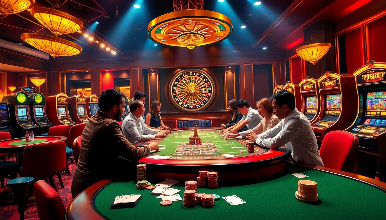 Exciting casino scene highlighting 789bet with poker chips, cards, and a roulette wheel.