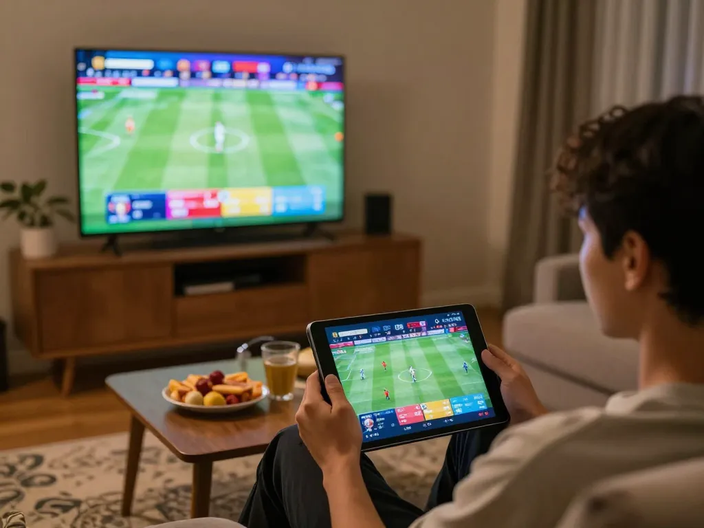 Engaging in sports betting on 78wingo through a tablet, highlighting the excitement of online gambling.
