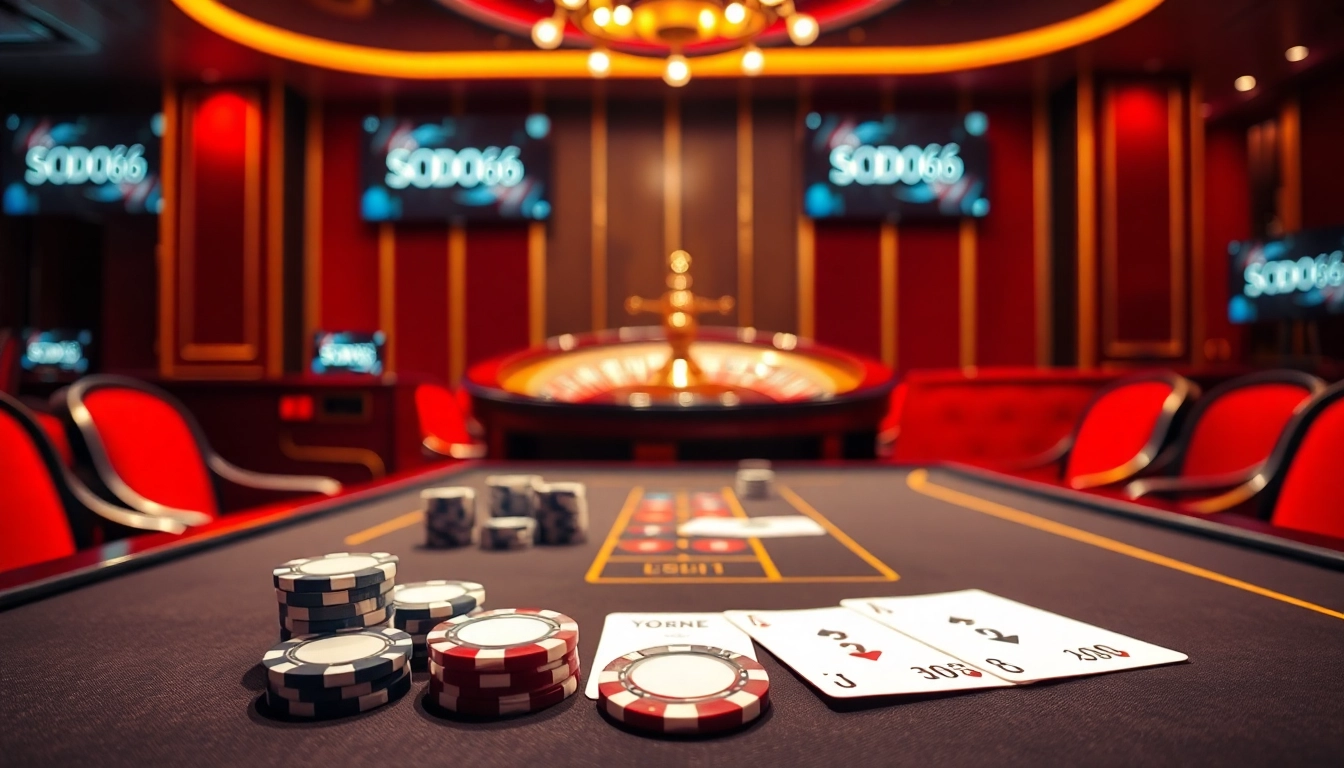 SODO66 offers a thrilling gaming experience with luxurious casino tables and professional poker setup.