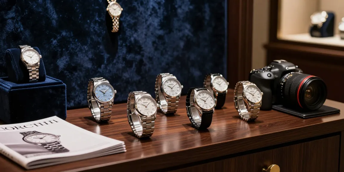 Showcasing exquisite replica watches in a luxurious boutique setting, highlighting craftsmanship and elegance.