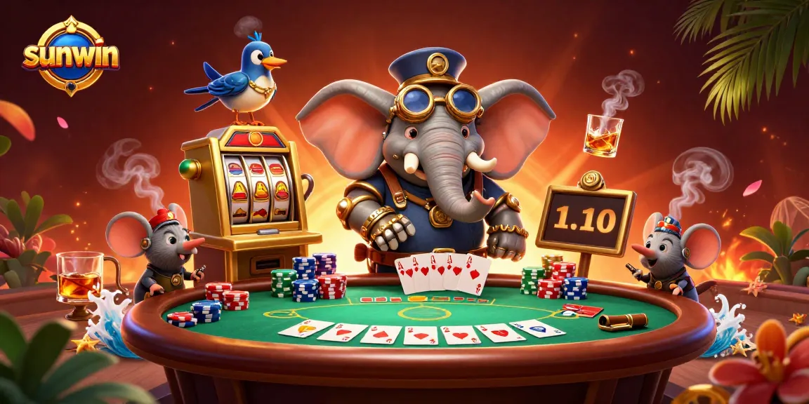 Experience thrilling gaming at sunwin with a vibrant steampunk scene full of casino action.