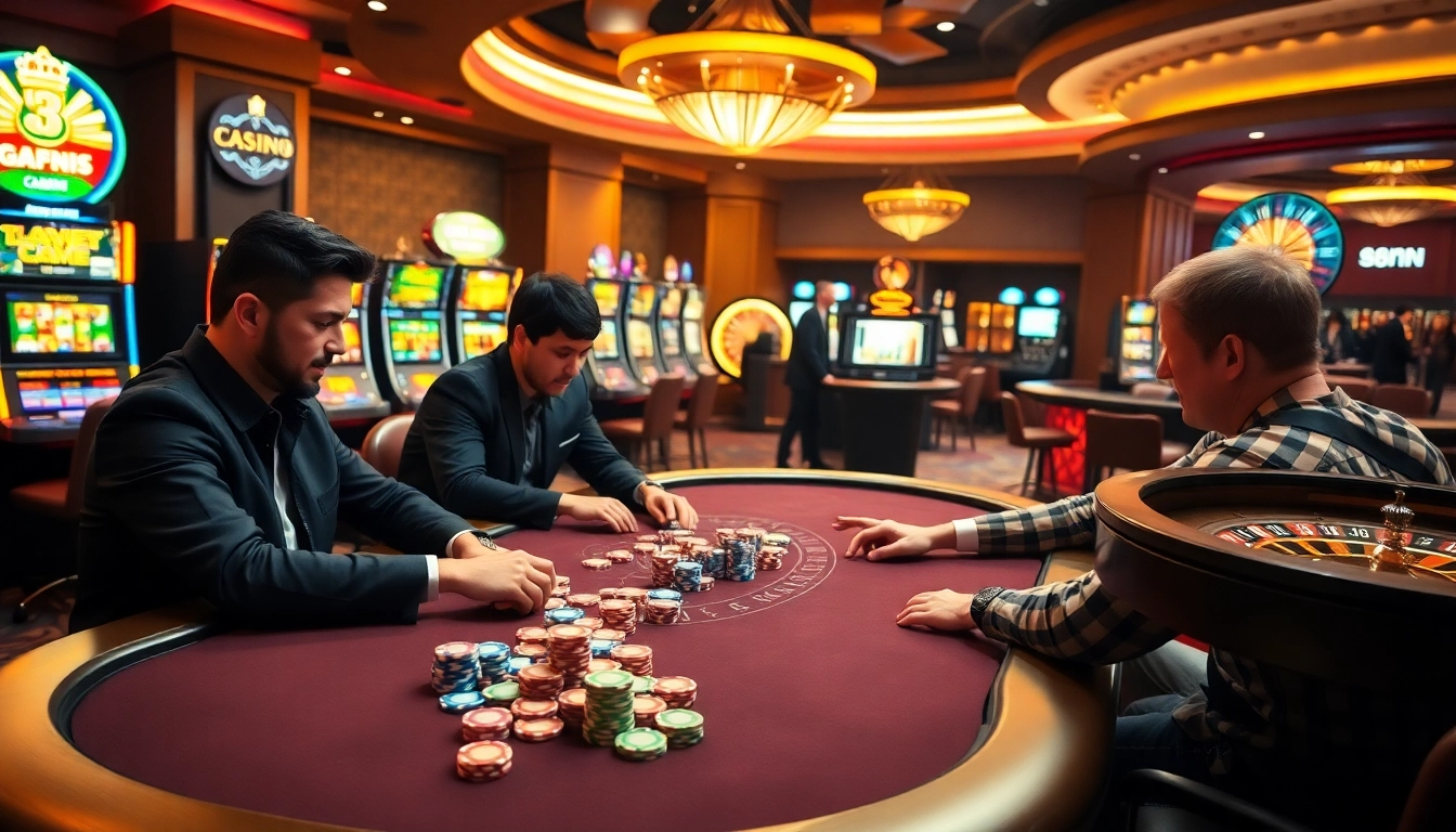 Engage with thrilling poker action at 88nn, surrounded by vibrant casino elements and dynamic gameplay.