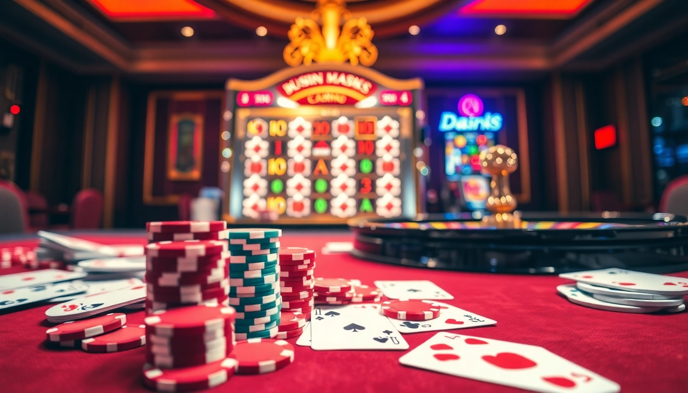 Engaging casino atmosphere at trang chủ da88 with poker chips and roulette action.