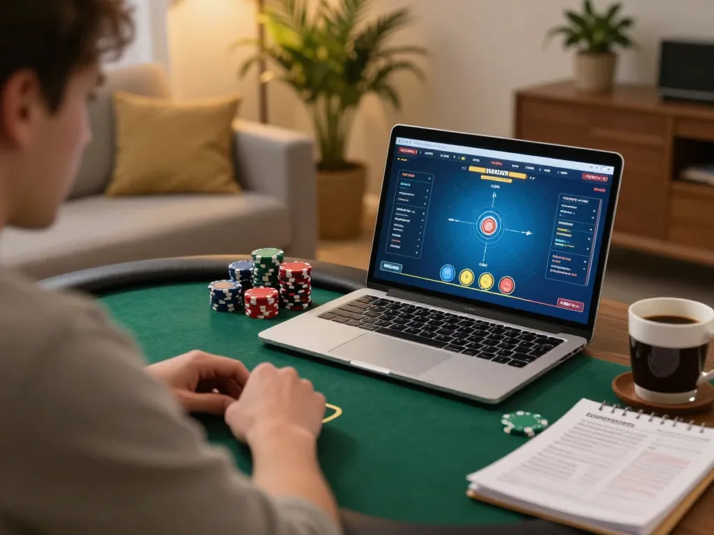sunwingo engages players in strategic online poker gaming at home, focused and comfortable