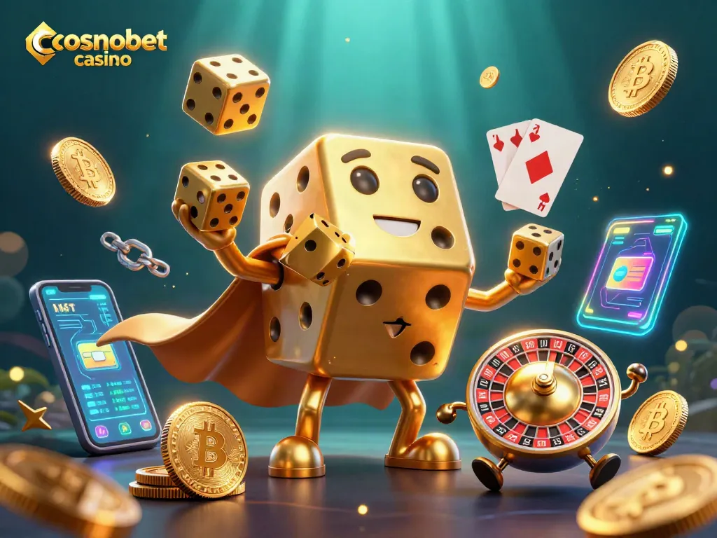 Experience thrilling moments at cosmobet casino with vibrant, animated 3D gaming elements.