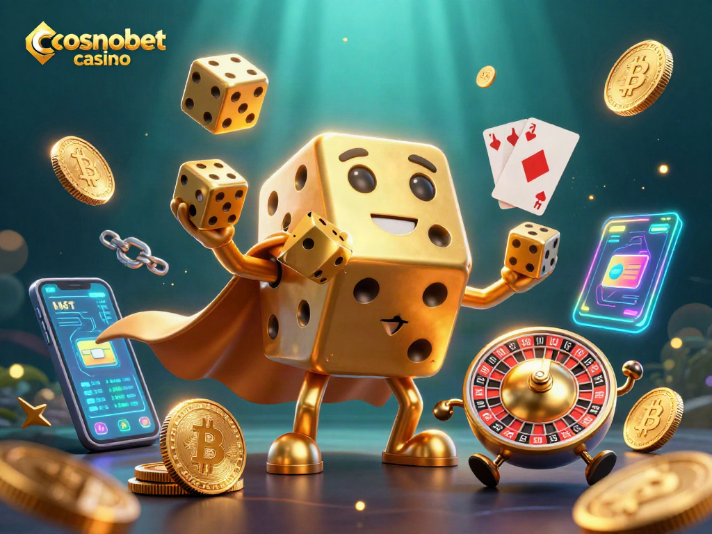 Experience thrilling moments at cosmobet casino with vibrant, animated 3D gaming elements.