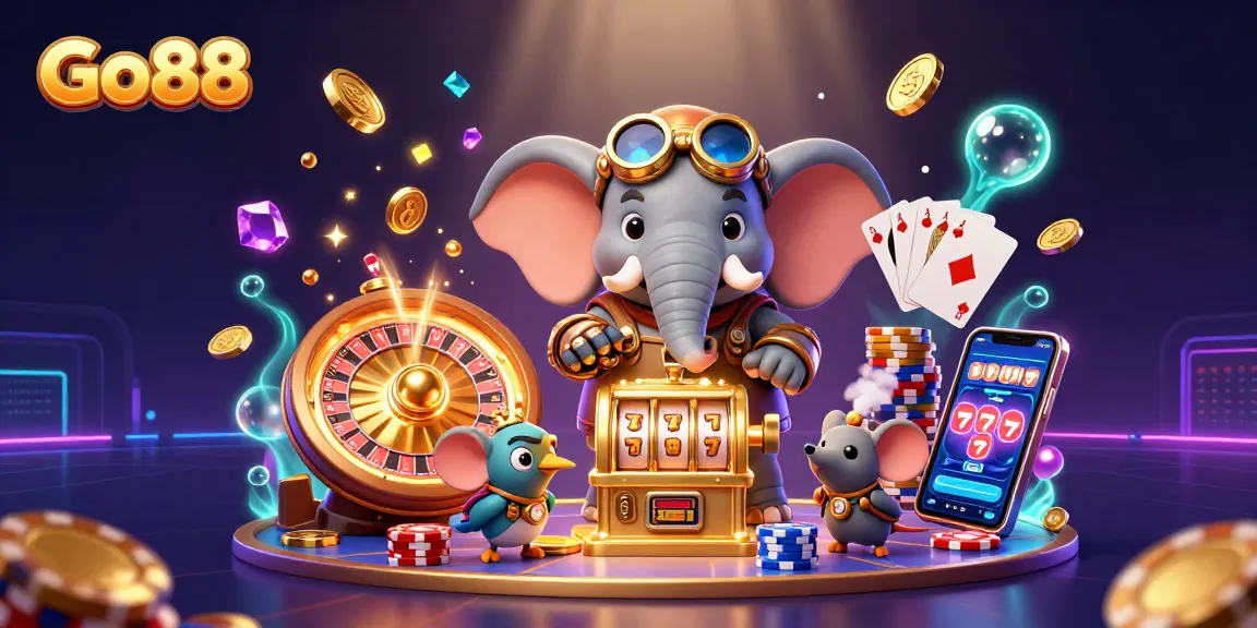 Experience thrilling gaming at Go88 with a magical 3D steampunk scene featuring exhilarating casino elements.
