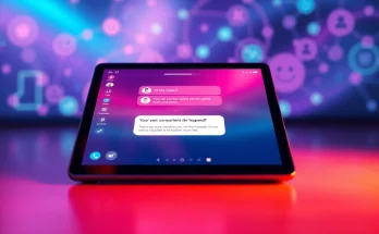 Engaging ai sex chat interface on a tablet, showcasing intimate digital connection.