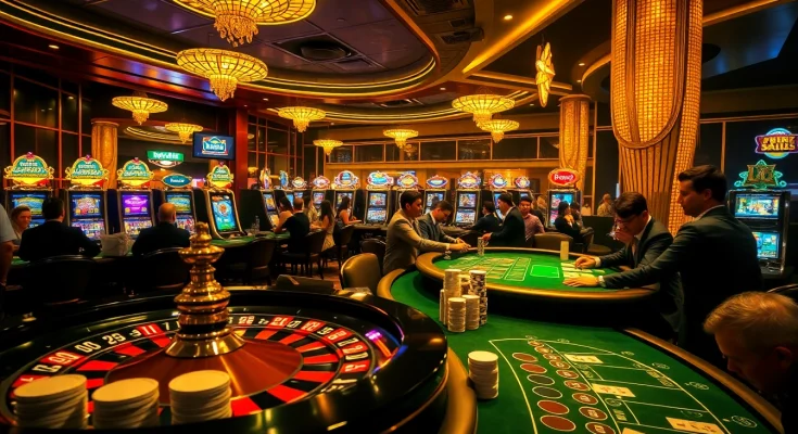 Experience the thrill of game go8 at a luxurious casino featuring poker, roulette, and slot machines.