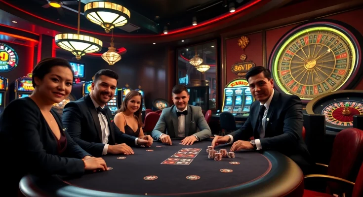 Experience the thrill of 68VIP with vibrant casino games and engaged players showcasing excitement.