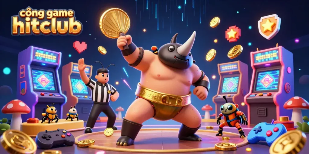 Experience the excitement of cổng game hitclub as colorful game elements come to life with vibrant energy.